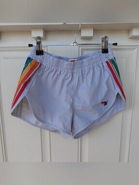 Aviator Nation 5 Stripe Rainbow Micro Shorts size XS